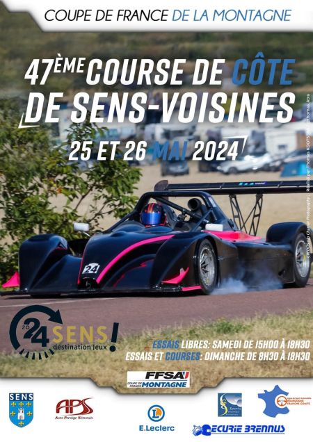 47 ème édition de la Course de côte Sens-Voisines les 25 et 26 mai 2024. - Comité Départemental Olympique et Sportif de l'Yonne