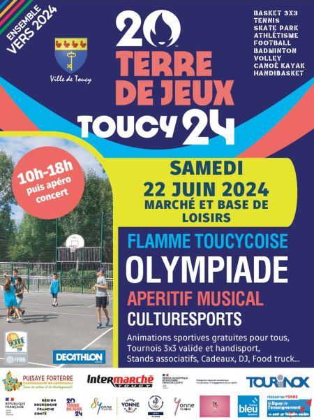 Journée ensemble vers 2024 le Samedi 22 Juin dès 10h à Toucy - Comité Départemental Olympique et Sportif de l'Yonne