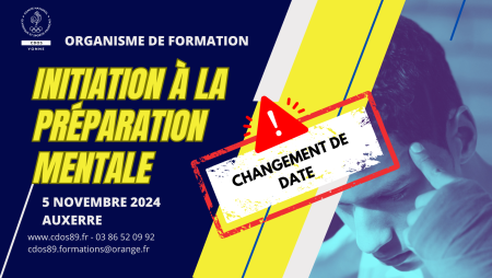 FORMATION : Initiation à la préparation mentale (5 novembre 2024) - Comité Départemental Olympique et Sportif de l'Yonne