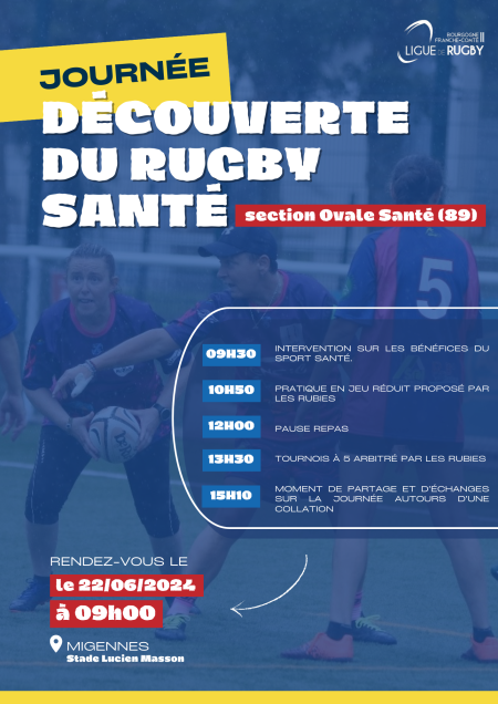 Le comité de rugby 89 propose du Rugby Santé - Comité Départemental Olympique et Sportif de l'Yonne